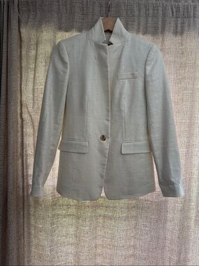 J. Crew Regent Blazer Cream Single-Button Stand-Collar